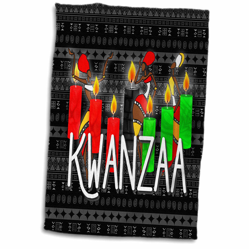 East Urban Home Fleur Kwanzaa African American Dancers And Kinara Candles Hand Towel Wayfair