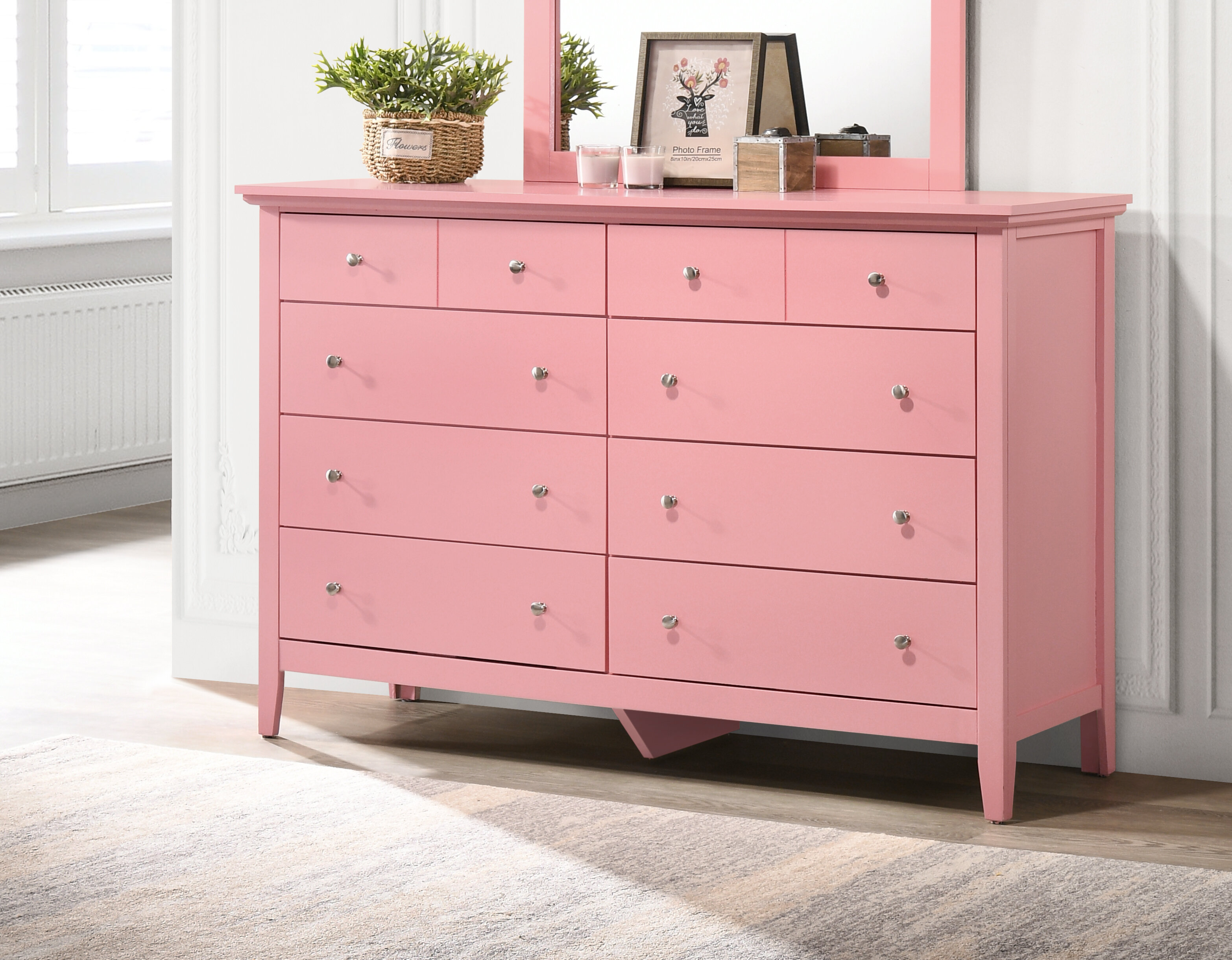 Pink And White Dresser Ameriwood Valentine 6 Drawer Pink Dresser