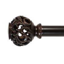 Details about   Mother of Pearl Finials Silver Nickel Steel Adjustable Curtain Rod