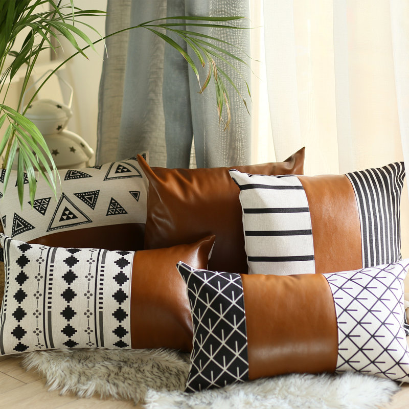 Union Rustic Leer Decorative Geometric Pillow Cover Reviews Wayfair