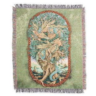 Green Dragon Head 44" x 44" Giant Tapestry 