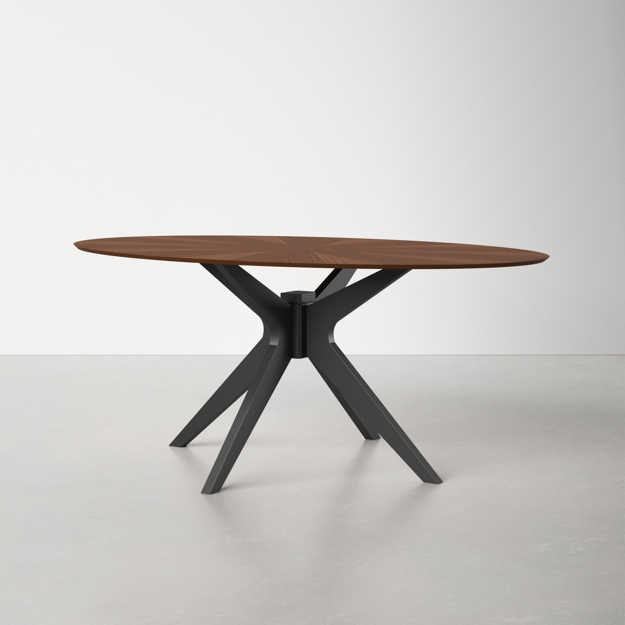 black oval pedestal dining table