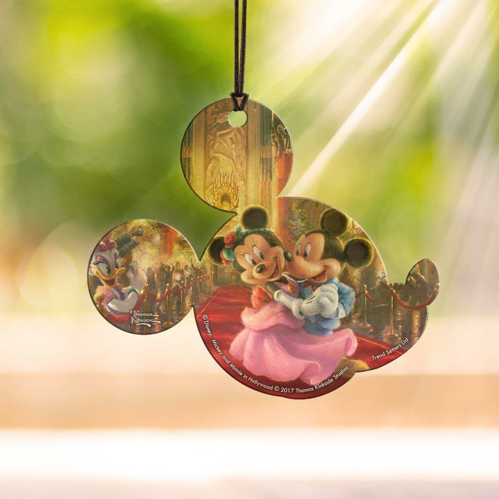 Disneys Mickey And Minnie Mouse In Hollywood Hanging Acrylic Shaped Decoration - 