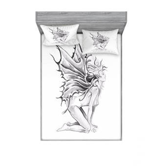 East Urban Home Pencil Drawing Nude Fairy Opening Its Angel Wings