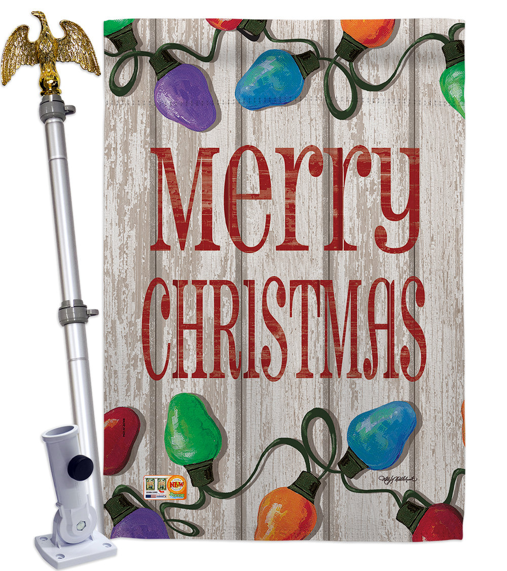 Breeze Decor Bright Merry Christmas 2 Sided Polyester 40 X 28 In Flag Set Wayfair