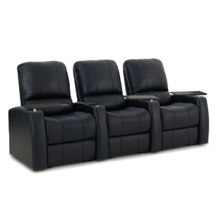 Go to store & view more images Latitude Run Leather Home Theater Seating (Row of 3)