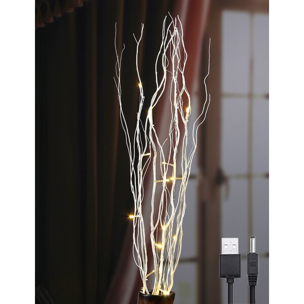 New Gorgeous Decorated WARM WHITE Twig Light 40cm Christmas IVORY/BROWN 
