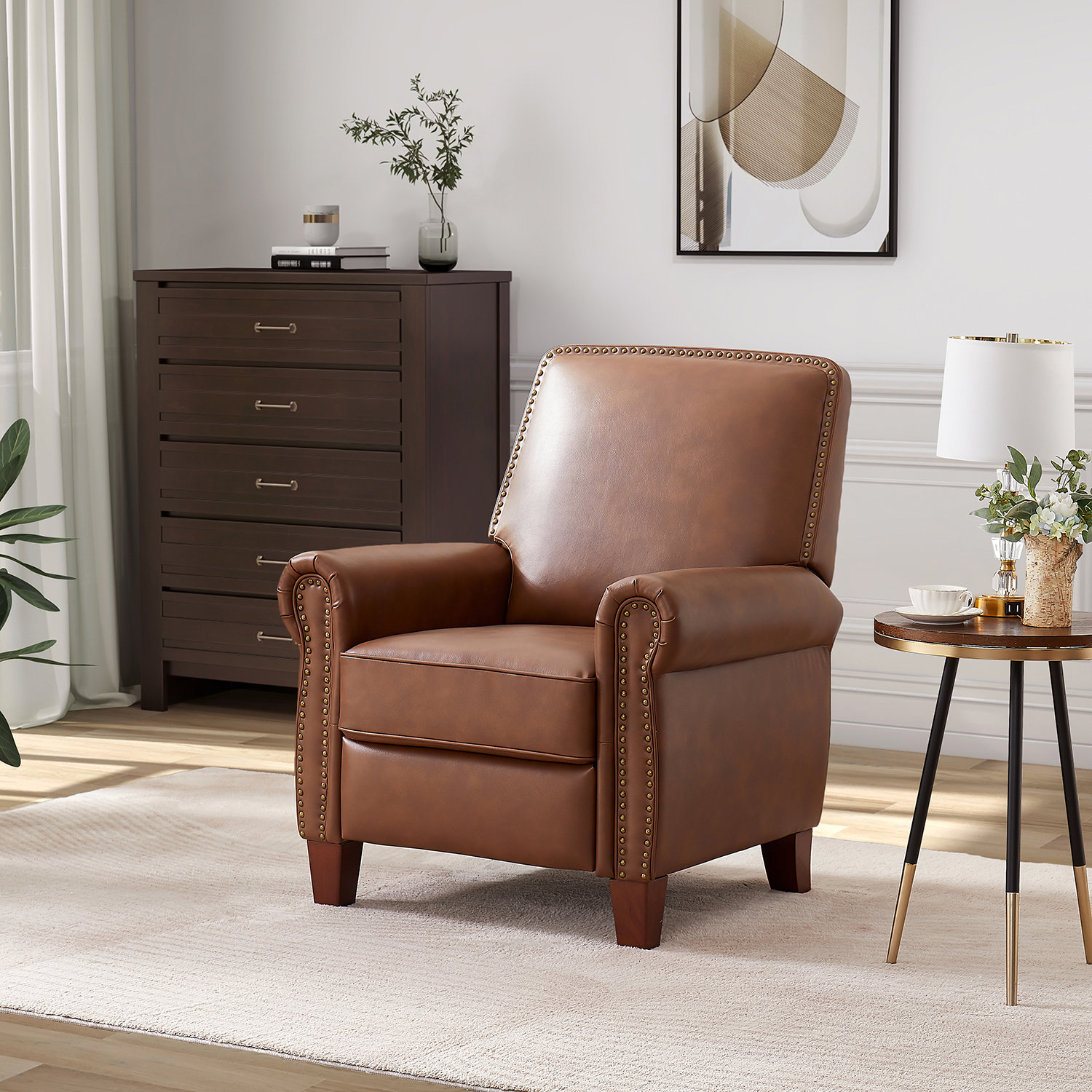 olivia leather pushback recliner