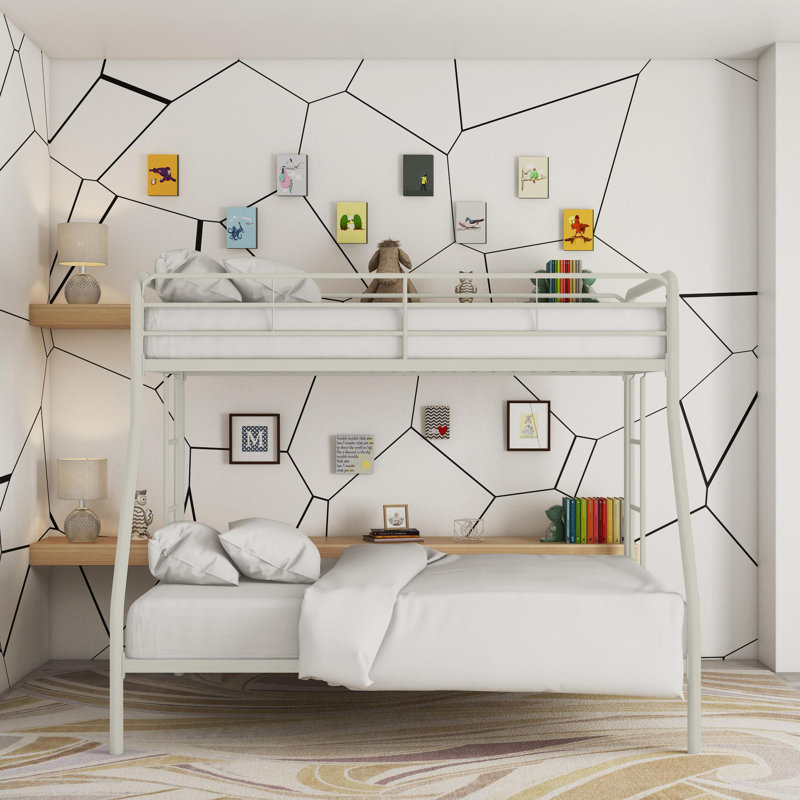 Daury Twin over Full Bunk Bed Bed Frame Color: White