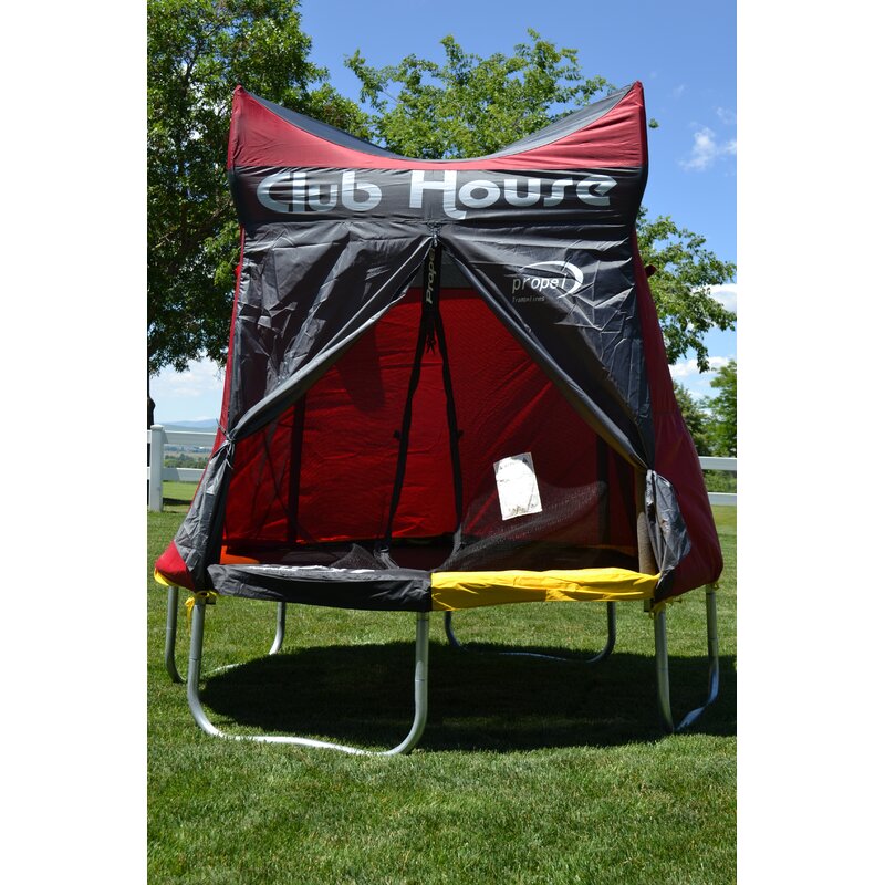 12 Ft Trampoline Clubhouse Tent Propel 6 Enclosure Poles with Accessory Kit Red