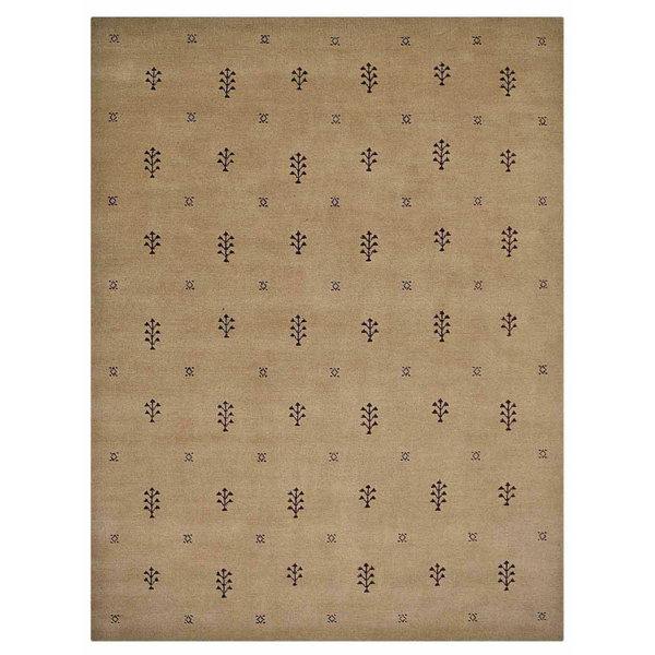 Union Rustic Maggiemae Geometric Hand Knotted Wool Beige Area Rug Wayfair