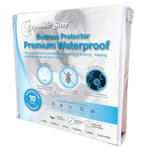 Premium Terry Cotton Hypoallergenic and Waterproof Mattress Protector by Alwyn Home