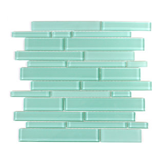 Teal Gl Tile Backsplash Wayfair Premium Random Sized Gl Mosaic Tile In Teal