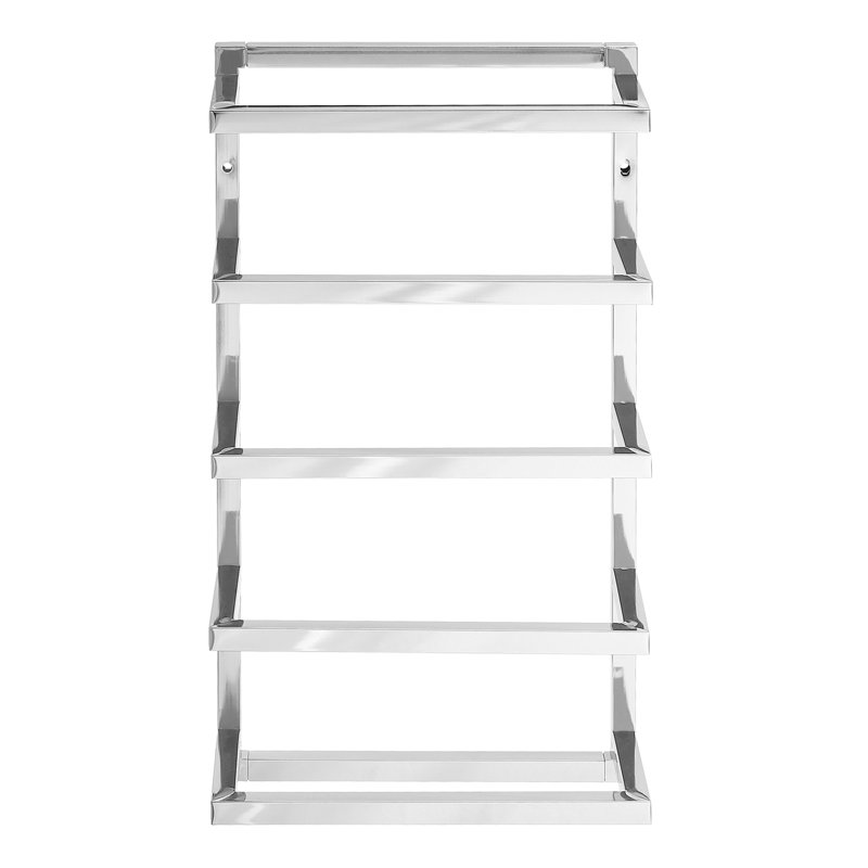 chrome bathroom shelf with towel bar