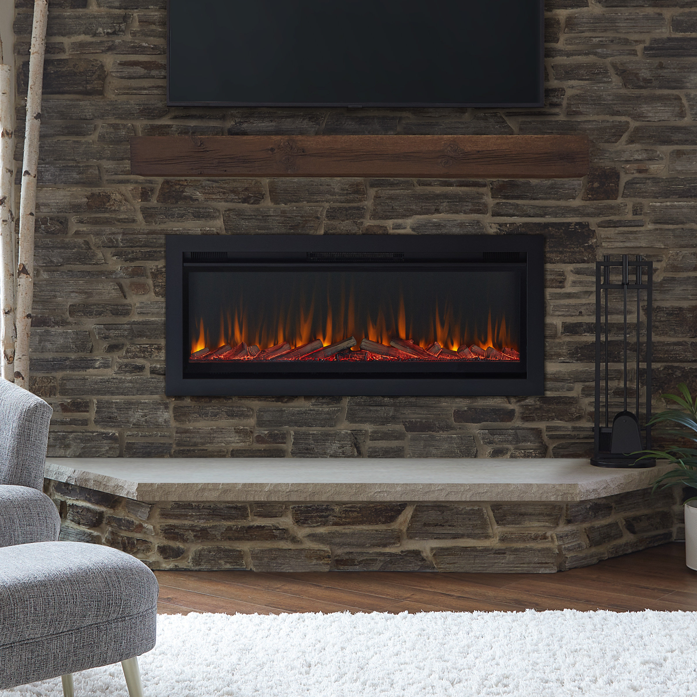 Real Flame 48.8'' W Electric Fireplace | Wayfair
