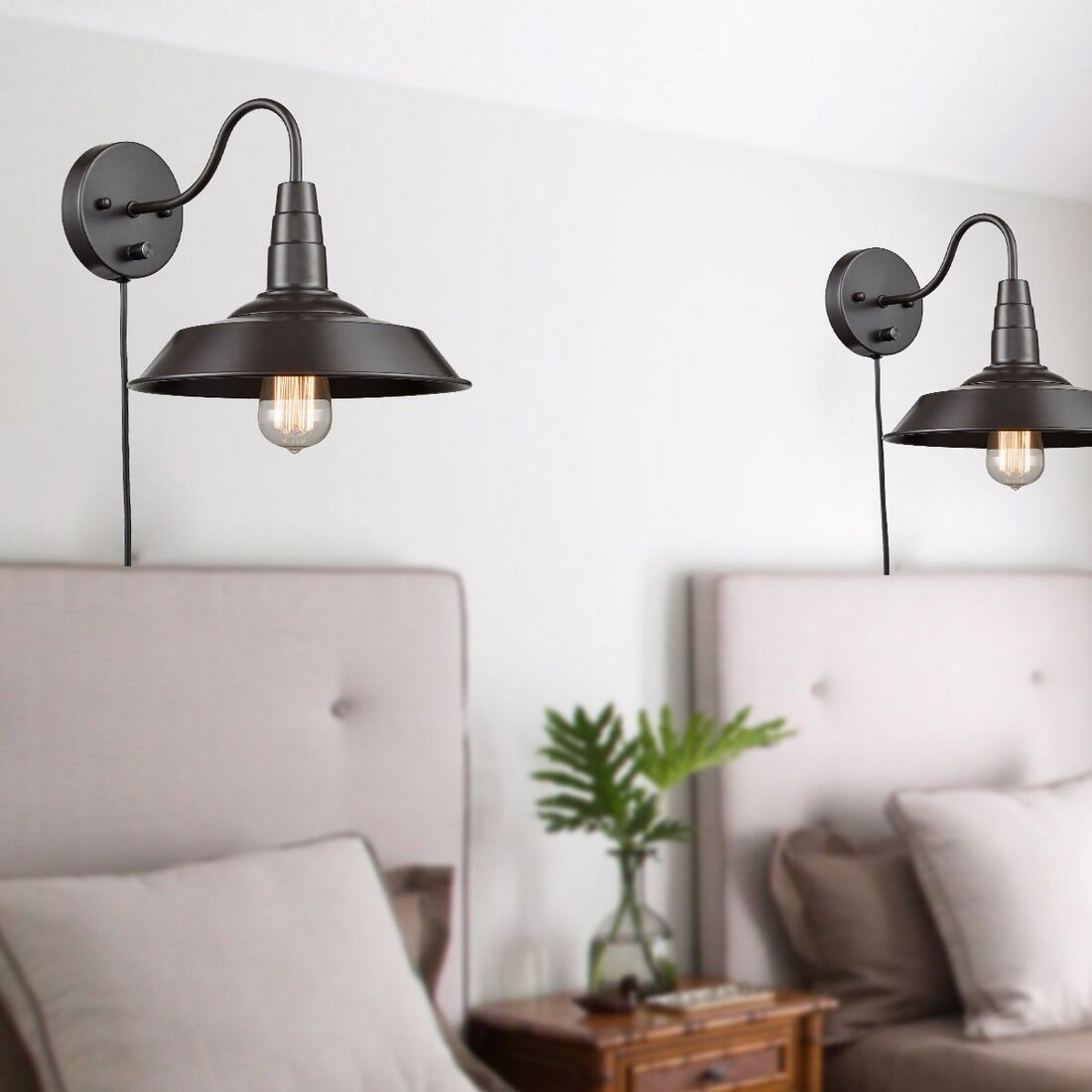 1-Light Barn Light Oil Rubbed Bronze Sconces Wall Industrial Details about   Amabao Lighting 