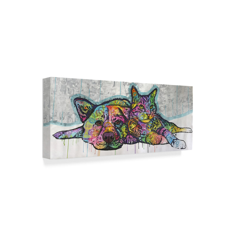 East Urban Home Cat And Dog Companions Acrylic Painting Print On