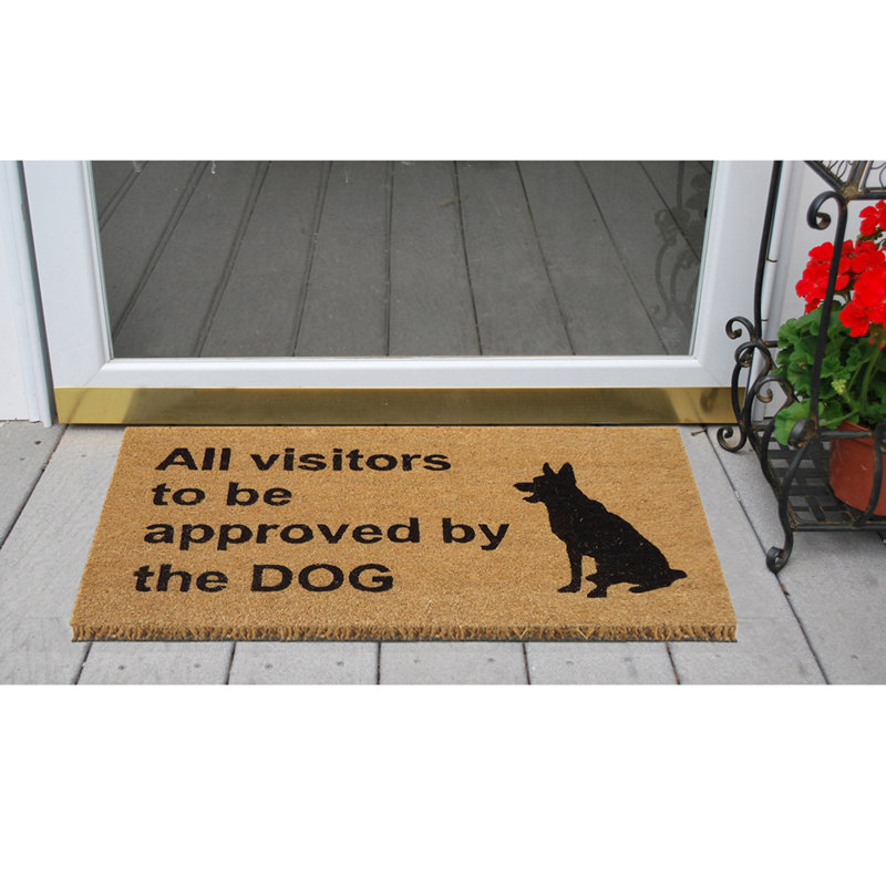 Winston Porter Navarre Approval By Dog Superscraper Coir 30 In X 18 In Outdoor Door Mat Reviews Wayfair