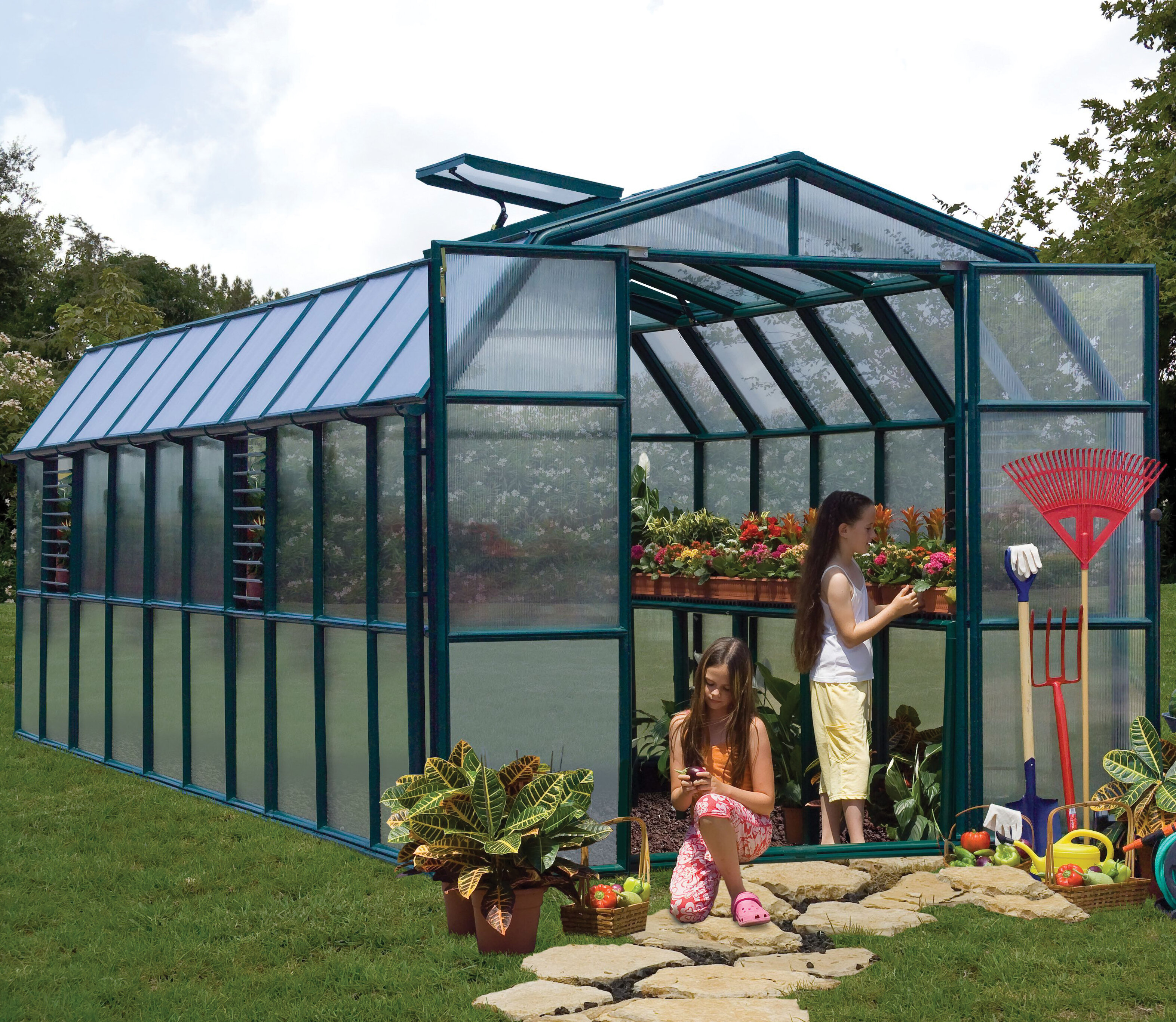 Rion Grand Gardener 2 Twin Wall 8 Ft W X 20 Ft D Greenhouse Wayfair