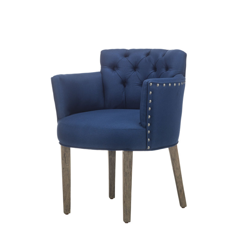 Gracie Oaks Toygar Tufted Upholstered Dining Chair In Navy Wayfair