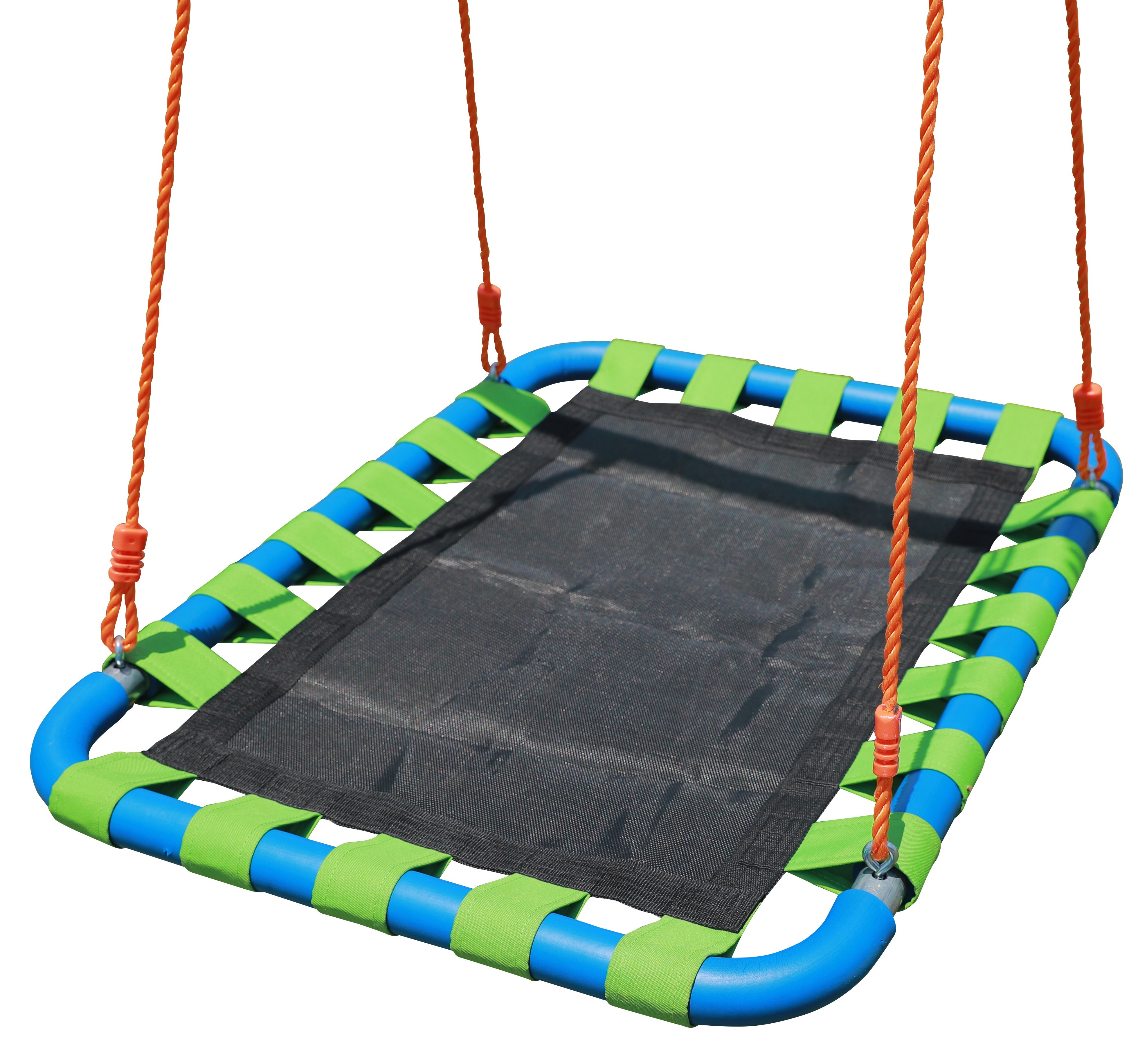 Kids Garden Swing Seat for Climbing MultiColor Mat W/ Height Adjustable Rope Set
