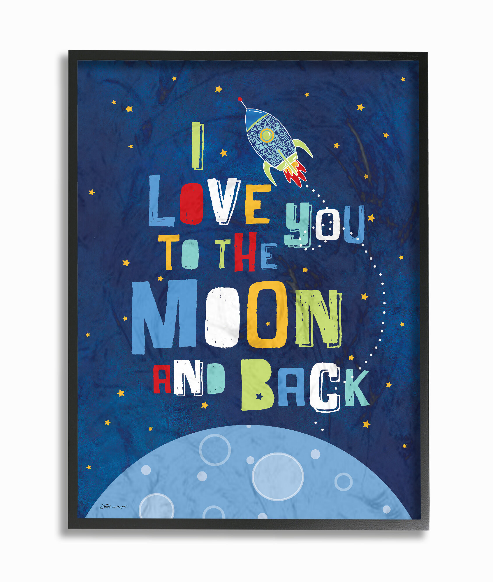 Stupell Industries I Love You To The Moon And Back Giclee Texturized Framed Art Wayfair