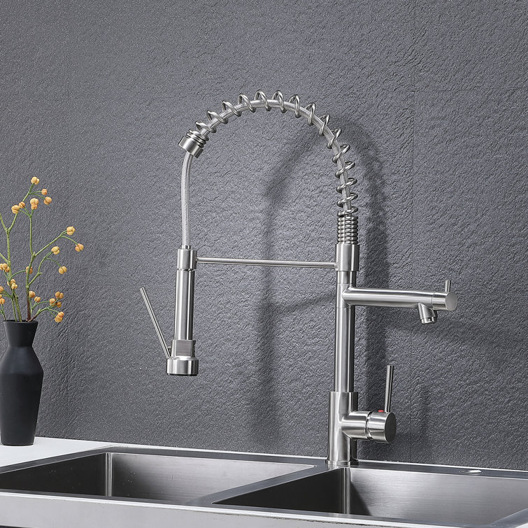 Hotis Pull Down Single Handle Kitchen Faucet Wayfair