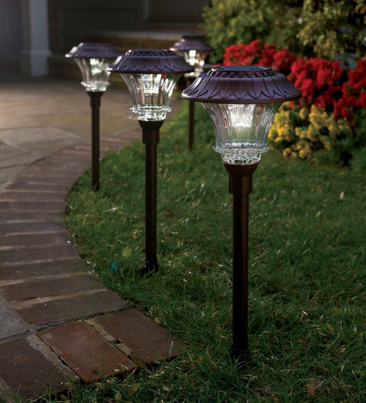 10x/Lot LED Solar Light Stainless Steel Lawn Lamp Garden Waterproof Decor Light 