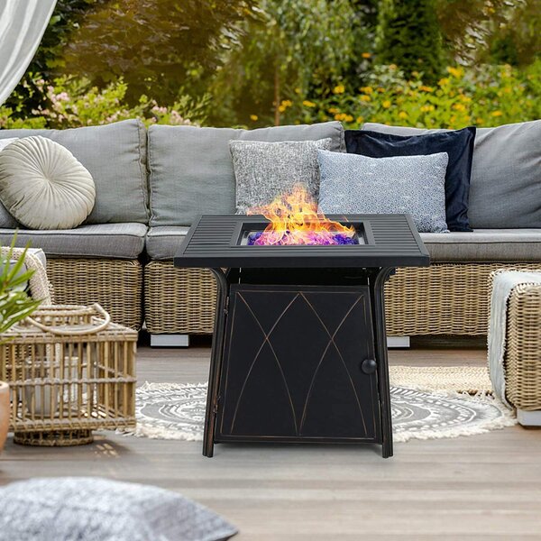 Patio Round Fire Pit Cover Waterproof UV Protector Black 23" H x 30" D 