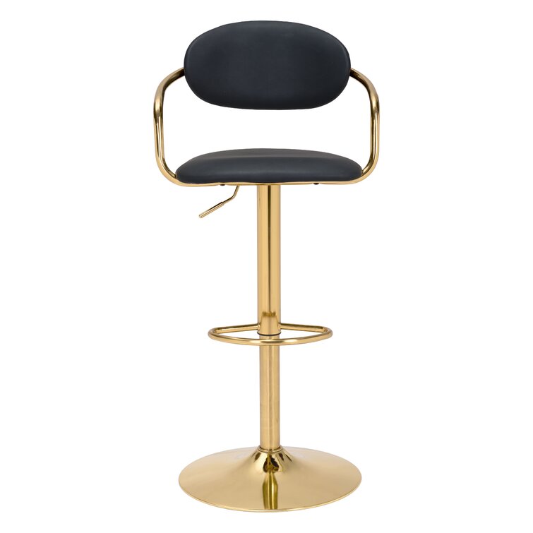 black and gold swivel bar stool