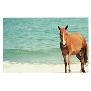 Robin Dickinson 'Wild Mustang of Carova' Horse Ocean Doormat