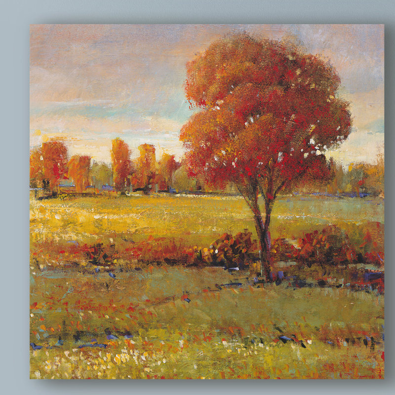 Charlton Home Field In Fall Acrylic Painting Print On Wrapped