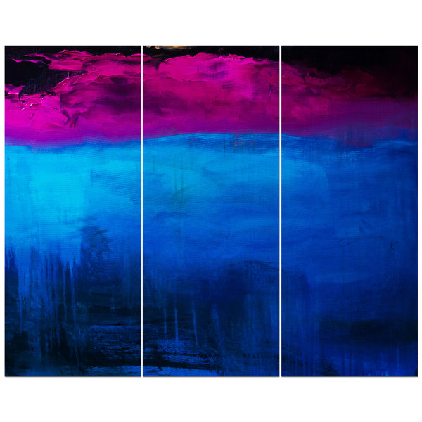 East Urban Home Abstract Blue And Purple Background Oil Painting