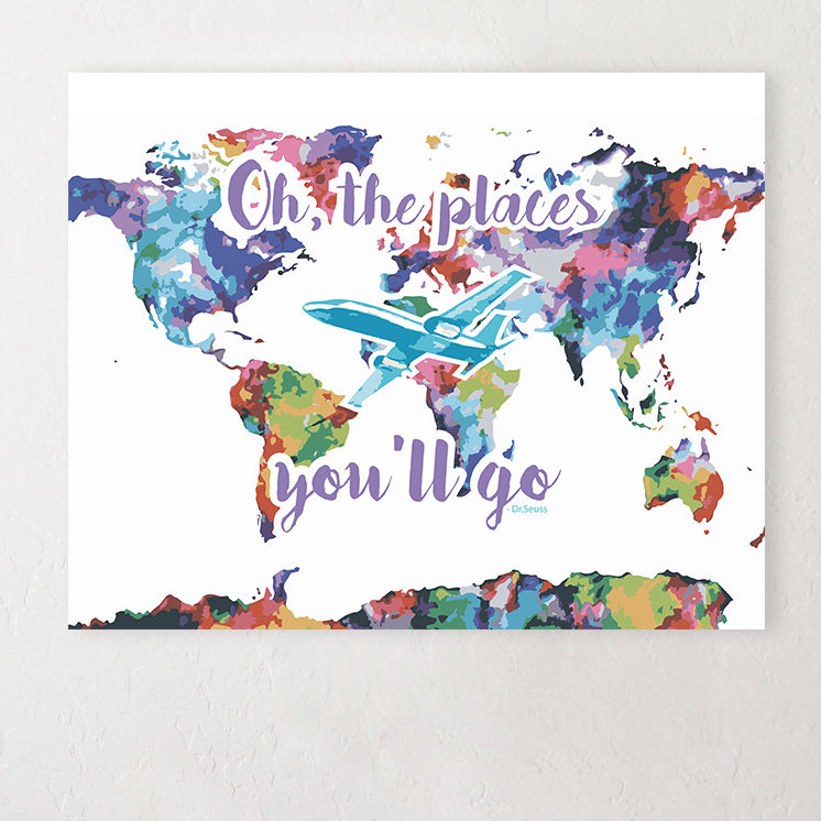 Isabelle Max Mccurley Oh The Places You Ll Go Map Watercolor