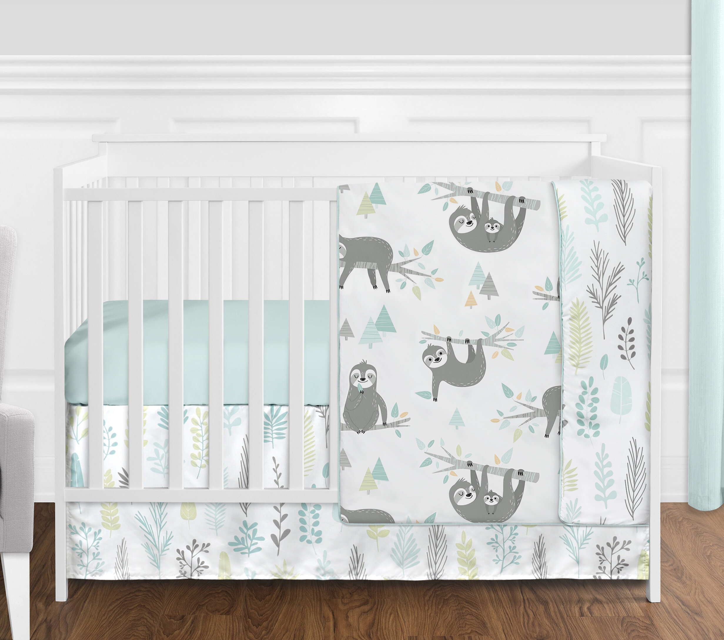 aqua crib bedding