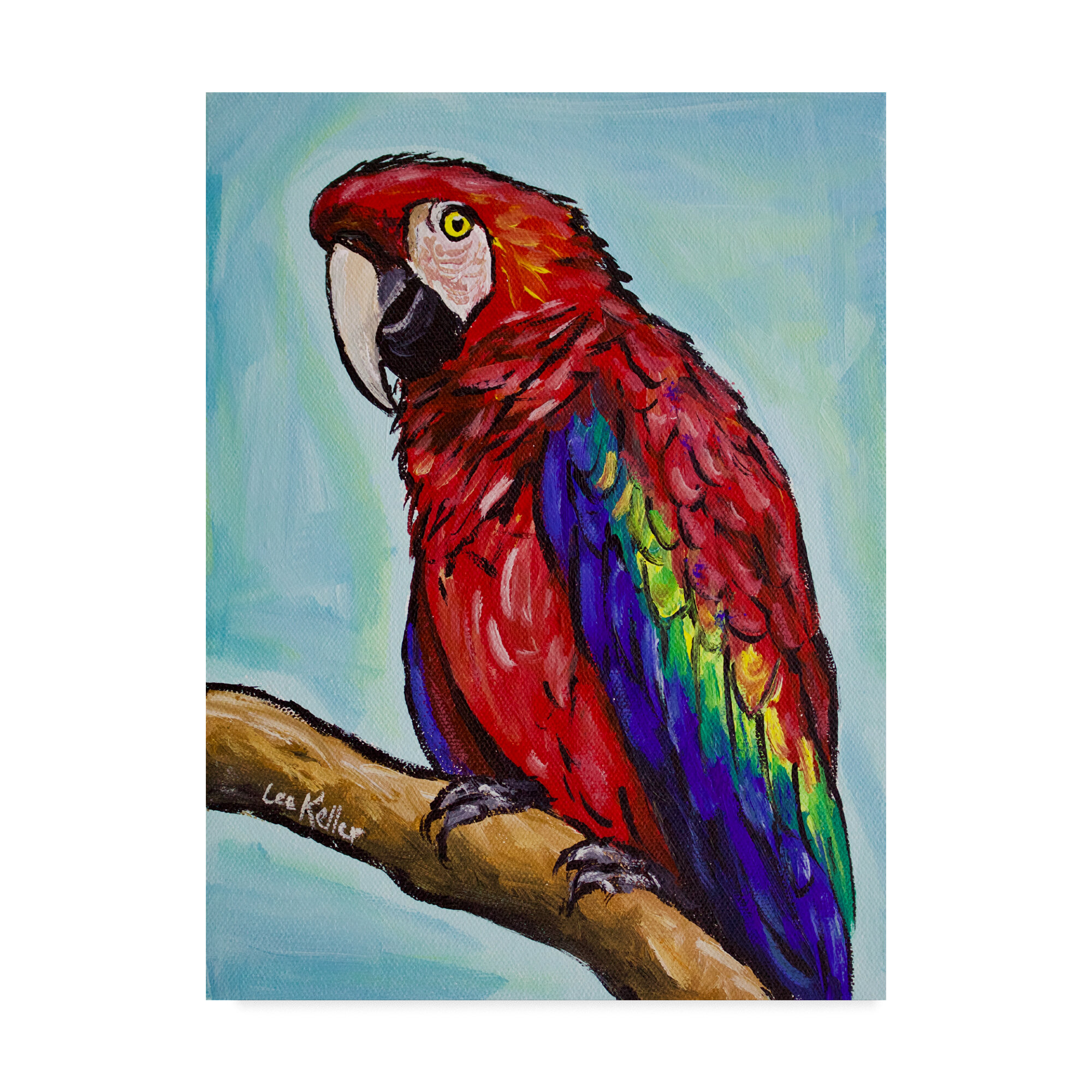 Bay Isle Home Macaw On Tree Branch Acrylic Painting Print On Wrapped Canvas Wayfair