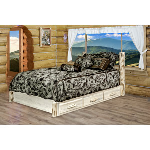 Abordale Clear Lacquer Storage Platform Bed by Loon Peak