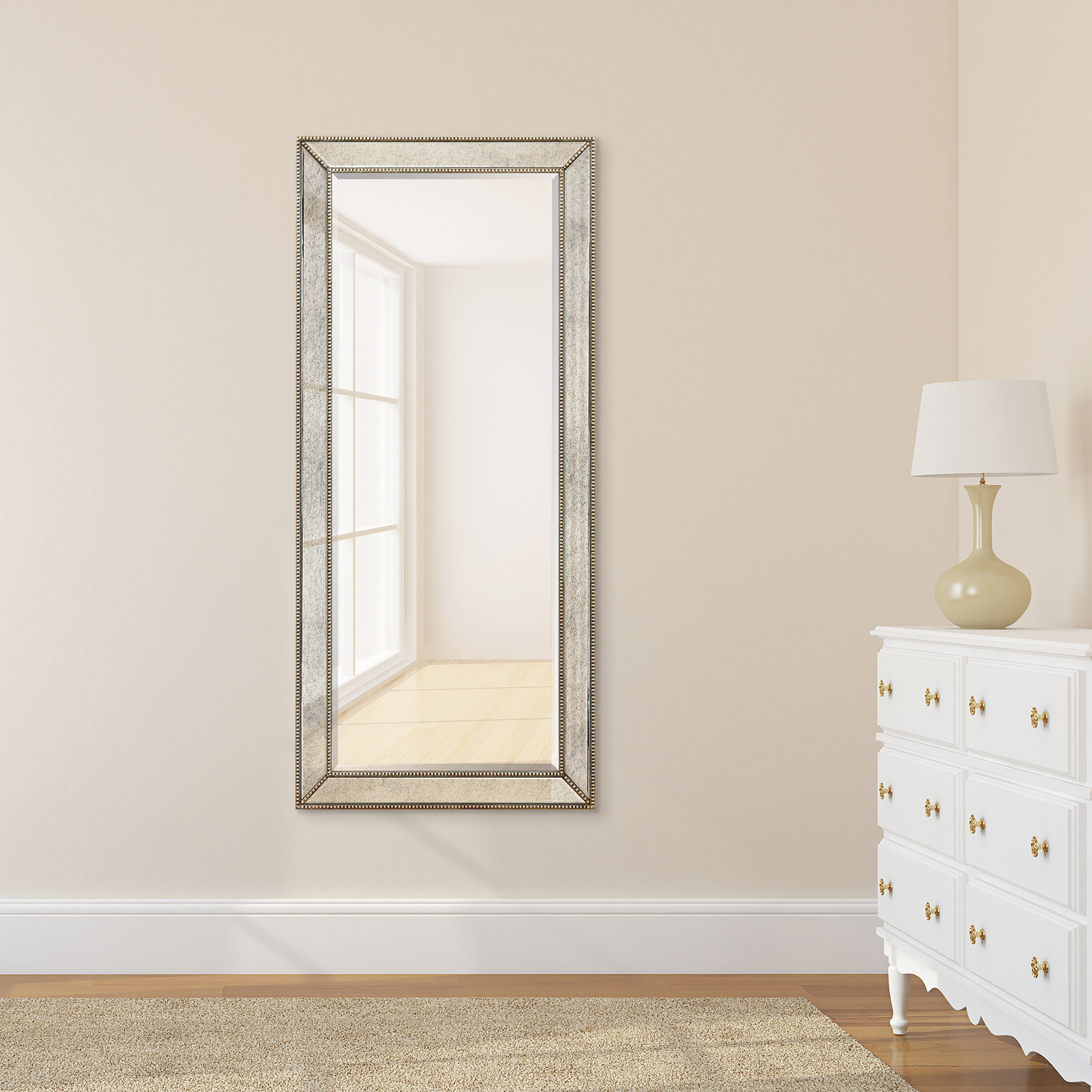 Charlton Home® Dansfield Rectangle Wood Wall Mirror & Reviews | Wayfair