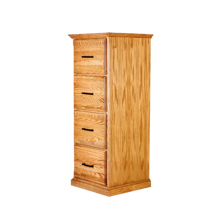 Wood Vertical Locking Filing Cabinet File Cabinet with 4 Fully Extendable Drawers Dark Oak 