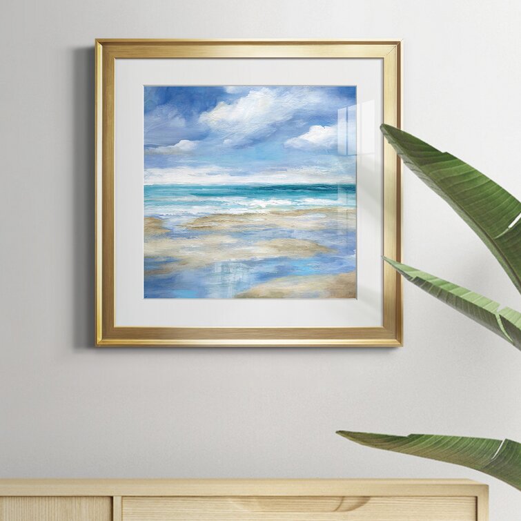 Highland Dunes 'Ocean Break I' Framed Watercolor Painting Print 