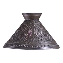 17" textured black punched tin lamp shade 