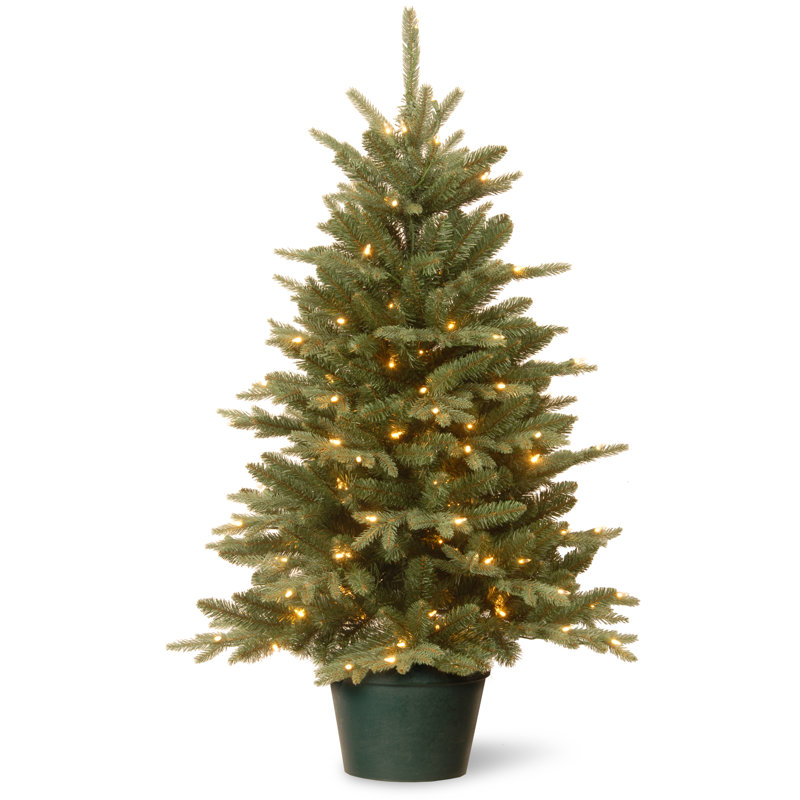 Evergreen 3 Green Pine Artificial Christmas Tree With 100 Clear Lights Reviews Joss Main