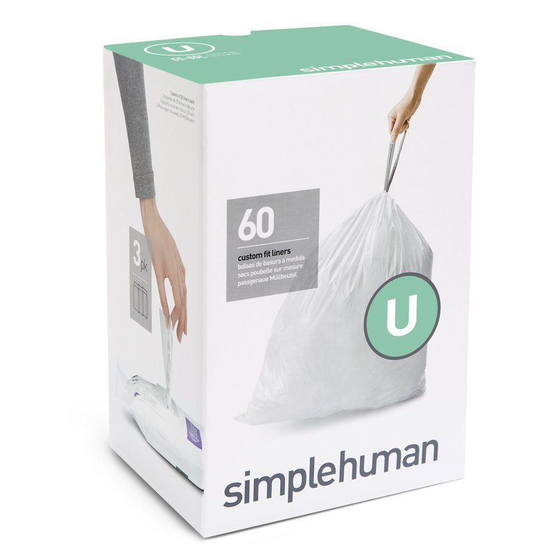 Simplehuman Code U Custom Fit Trash Can Liner 3 Refill Packs 60
