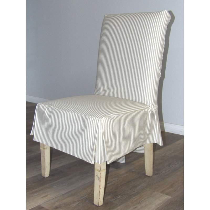 Rosecliff Heights Ticking Stripe Short Box Cushion Dining Chair Rosecliff Heights Ticking Stripe Short