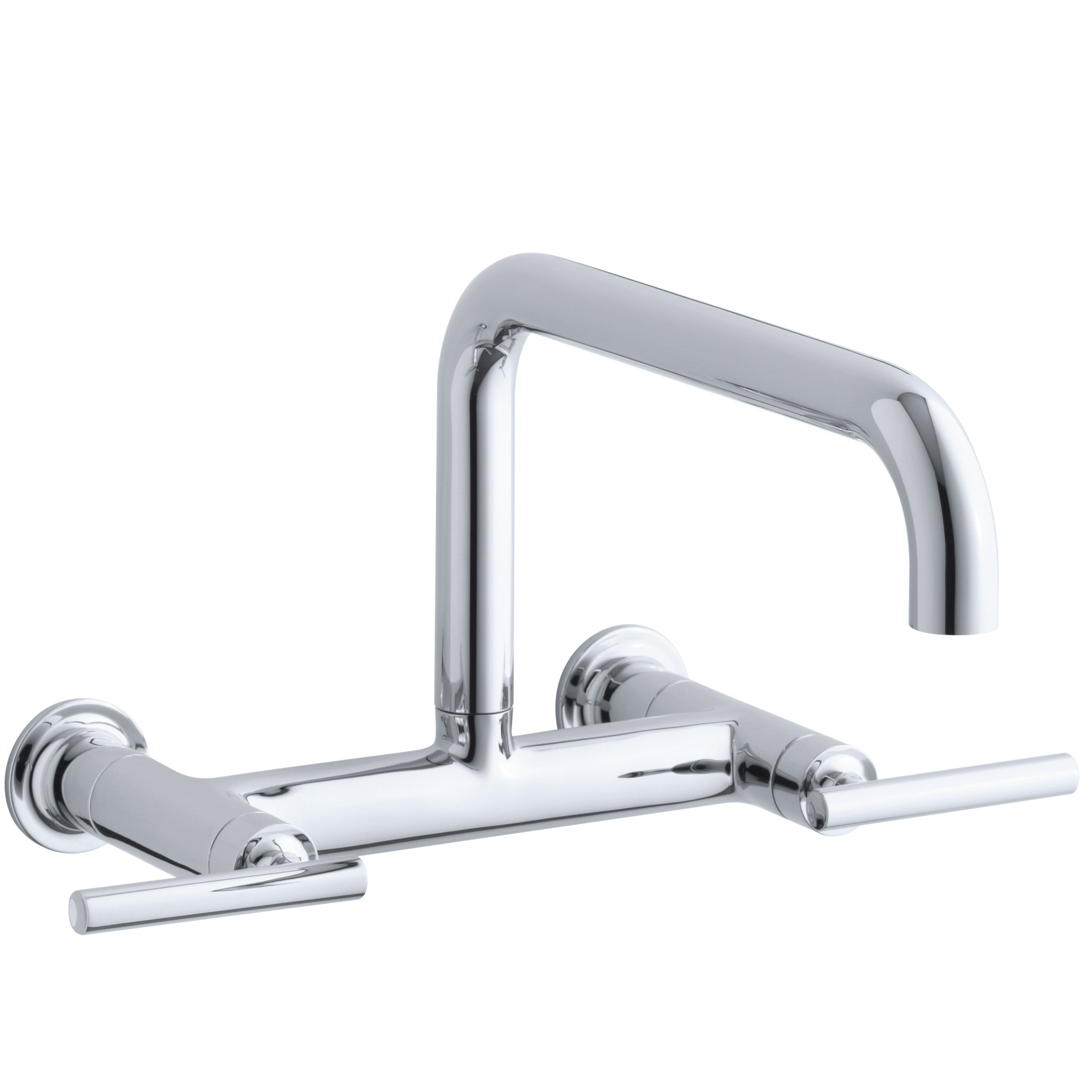 Purist Two Hole Wall Mount Bridge Kitchen Sink Faucet With 13 7 8 Spout