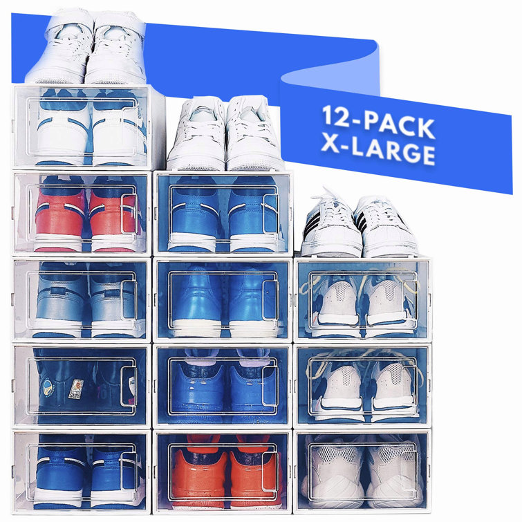 Rebrilliant Shoe Organizer Shoe Rack Stylish Clear Plastic Stackable Shoe Boxes For Closet Organizers And Shoe Storage Sneaker Boot Toy Closet Storage Bins Organizing Containers Wayfair