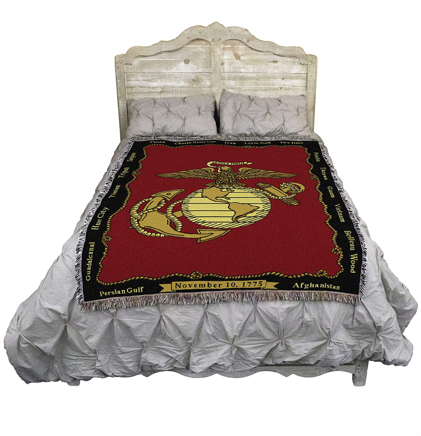 Made in The USA Escudo Ciruelo 72x54 Cotton Woven Blanket Throw Made in The USA Escudo Ciruelo 72x54 Cotton Woven Blanket Throw