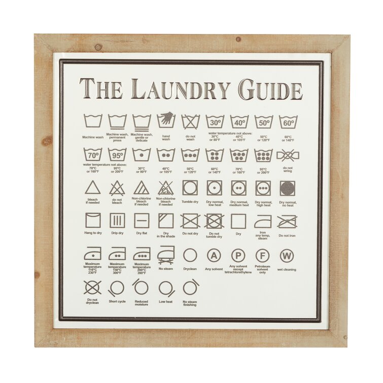 Wall Art/ Laundry Care Laundry Room Sign Large/ Laundry Decor Frame Included