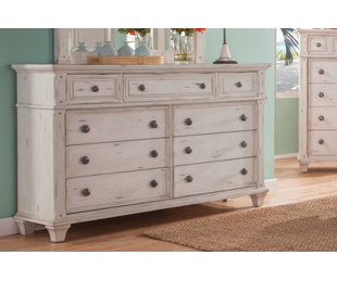 Go to store & view more images One Allium Way Dorinda Vintage Style 9 Drawer Standard Dresser