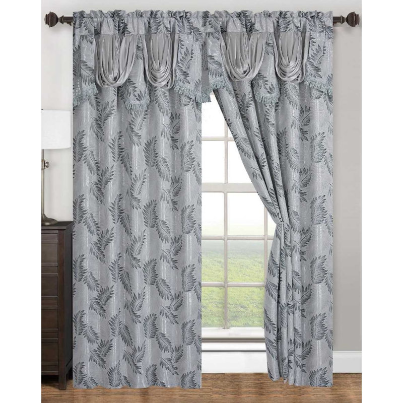 Charlton Home Warminster Simple Elegance Floral Room Darkening Rod